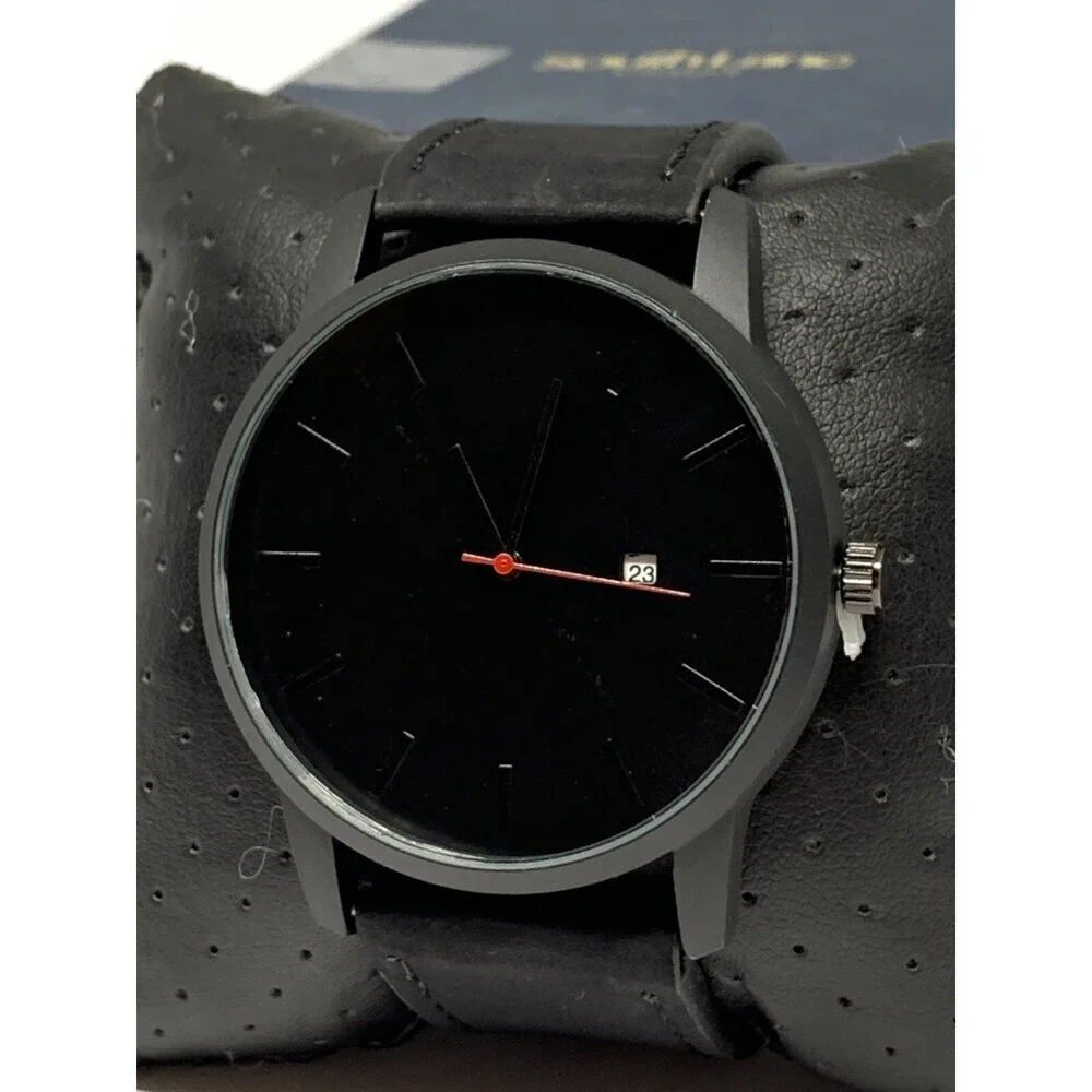 South Lane SS20-dr1-4704 Unisex Black Leather Analog Black Dial Watch BL287